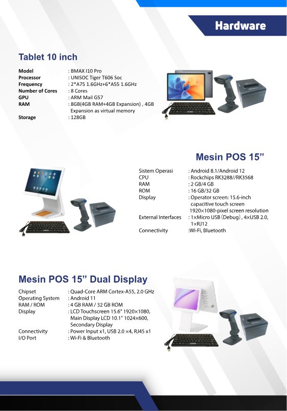 Tablet dan mesin POS Ritgrow